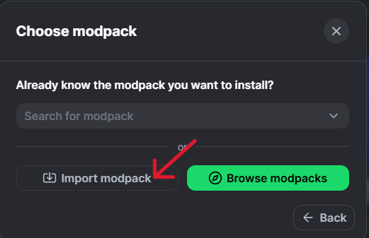 Modpack içe aktar